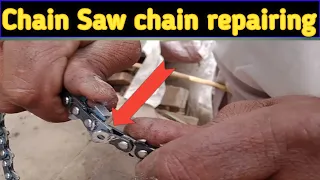 Chainsaw machine chain repairing