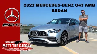 All new 2023 4 cylinder 402 HP Mercedes-Benz C43 AMG Sedan is finally in US! Full review and drive.