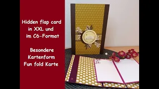 Hidden flap Karte in XXL und im C6-Format - Besondere Kartenform - Zeitlos arrangiert - Stampin´Up!