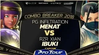 PG Infiltration (Menat) vs. RZR Xian (Ibuki) - Combo Breaker 2018 - Losers Finals - SFV - CPT 2018