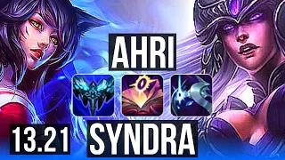 AHRI vs SYNDRA (MID) | 17/0/9, Legendary, Rank 10 Ahri, 300+ games | EUW Challenger | 13.21