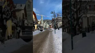 Snowfall in Obertshausen, Germany