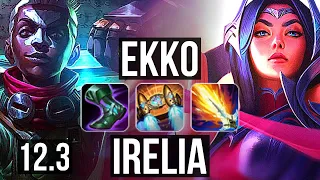 EKKO vs IRELIA (MID) | 12/1/6, Legendary, 500+ games, 900K mastery | KR Diamond | 12.3