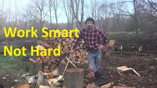 Splitting Large Pieces of Wood