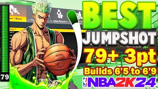 BEST FASTEST JUMPSHOT FOR PLAYERS 6'5 TO 6'9 WITH 79+ 3PT IN NBA 2K24 | HOW TO IMPROVE YOUR JUMPSHOT