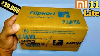 Mi 11 Lite Unboxing - Flipkart first unit sale | 90Hz Samoled | 64 MP | 4250 mAh |