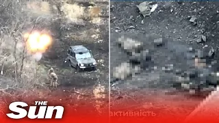 Ukrainian Paratroopers kill Russian forces with artillery near Bakhmut