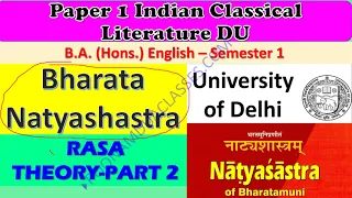 Bharata Natyashastra DSC 3 Indian Classical Literature DU Rasa Theory IGNOU MEG 05 PART 2