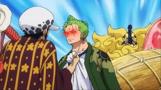 Law arguing with Zoro thinking he's Luffy | One Piece English Dub Wano