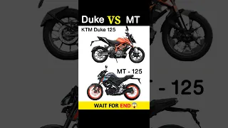 Duke Vs MT-125 | Full Comparison || #shorts #duke #mt15