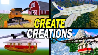 Top 10 Amazing Create Mod Creations in Minecraft (Trains/Planes & Parkour)
