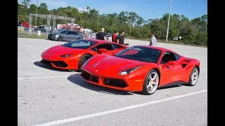 Lamborghini Huracan vs Ferrari 488 GTB 1/4 Mile Drag Racing with DragTimes