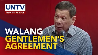 Gentlemen's agreement sa China, pinabulaanan ni dating Pangulong Duterte