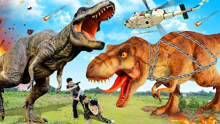 Blockbuster T-rex Chase 2023 | T-rex Attack | Jurassic Park Fan Made Movie #28| HOT Movie @Ms. Sandy