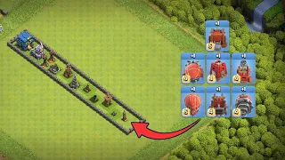 Straight Line Level 1 Defense vs Max Siege Machines! || Clash of Clans (Part 1)