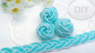 DIY 🌹 Розы из пряжи | 🌹🌹🌹 Easy Woolen Rose | Hand Embroidery Amazing Trick