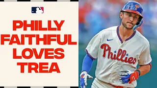 The City of Brotherly Love ❤️ Trea Turner! 🔔 A standing O for Trea’s unforgettable August. 👏