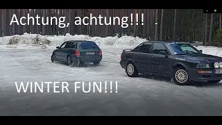 Audi A4 quattro & Audi 80 quattro winter fun. Achtung turbo diesel!