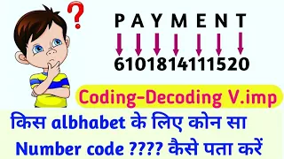 (CODING DECODING V.imp) किस albhabet के लिए कोन सा Number code ???? कैसे पता करें | Reasoning SSC