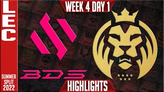 BDS vs MAD Highlights | LEC Summer 2022 W4D1 | Team BDS vs MAD Lions