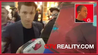 Tom Holland surrounded at airport on GTV Reality