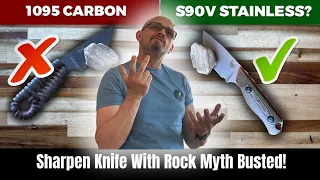 1095 HC vs. S90V. ESEE Izula vs. Benchmade Hidden Canyon. One ridiculous claim busted!