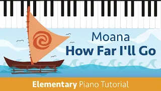 How Far I'll Go (Moana) - Level 1 Easy Piano Tutorial - Hoffman Academy