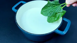 Don't buy cheese, just put spinach in milk and make delicious cheese in 5 minutes!