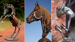 Ideas || Arte en metal CABALLOS, arte con chatarra, escultura con fierros
