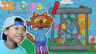 12 LOCKS Funny Pets! Can We Unlock the Puzzles! Part 2