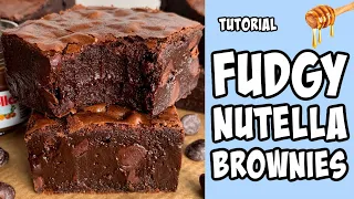 Fudgy Nutella Brownies! tutorial #Shorts
