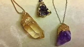 The Easiest DIY Faux Gold-Dipped Crystals and Druzies for Jewelry Projects by Denise Mathew