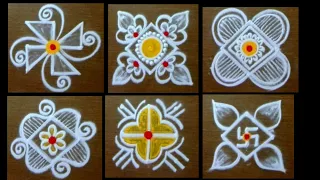 3 dots 3 line Beautiful Beginners rangoli daily kolam easy design simple muggulu Thiru Aarooran