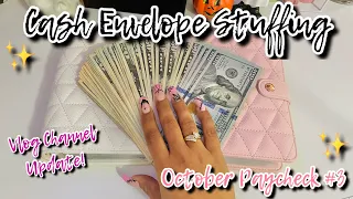 CASH STUFFING OCTOBER PAYCHECK #3 | VLOGGING CHANNEL | #cashstuffing2023  #cashenvelopesystem