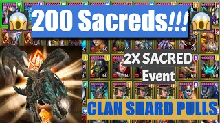 Raid: 2x Sacred Shard Pulls - 200 Sacreds!  Absolutely insane pulls!