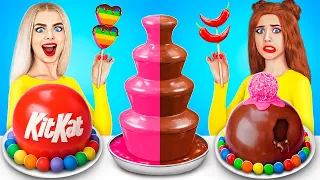 Chocolate Fountain Fondue Challenge | Chocolate Sweets & Food Battle by RATATA