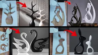 4 Easy White Cement craft ideas // Home Decoration // showpiece