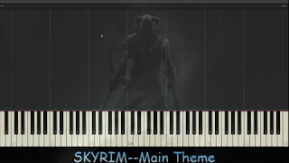 Skyrim - Main Theme [Piano Tutorial] (Synthesia) ///// Kyle Landry