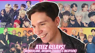 DANCER REACTS TO ATEEZ RELAY DANCES! | "Wonderland," "Answer," "Inception" & "Thanxx"