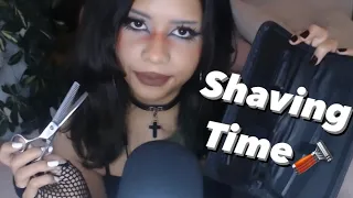 ASMR For SLEEP | That GOTH GIRL🖤 from School SHAVES Your BEARD✂️🪒 (RP)