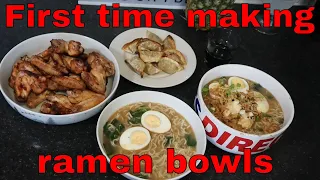 Making a ramen bowl