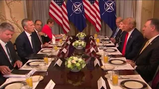 Trump says Germany is "controlled by Russia" at NATO meeting