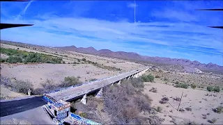 Ghost town of Olberg, Az,  old Gila River bridge and Domes of Casa Grande, Az