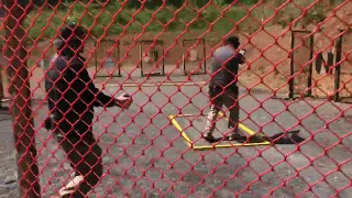 Sean shooting stage 5 at Shadowhawk USPSA 5/11/24