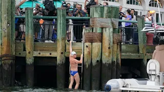 Hudson River swimmer comes to end of his 315-mile-long route