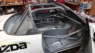 Painting the interior and roll cage of a Miata