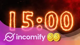 15 Minute Countdown 🔥FIRE Timer | Visit INCOMIFY.NET