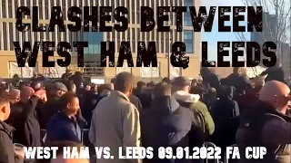 West Ham United vs. Leeds United 09.01.2022 FA CUP hooligan fight clashes