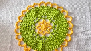 How to crochet circle design |Thalpose|दो रंग की गोली डिज़ाइन |#crochet #circle |