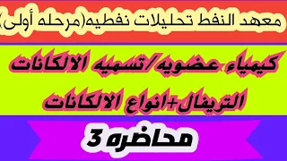 الالكان الاولي والثانوي والثالثي والرابعي + شرح تسميه الالكانات ( التريفال).. المحاضره الثالثه